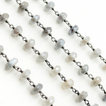 Load image into Gallery viewer, Coated Moonstone Oxidized Wire Chain. CMS44
