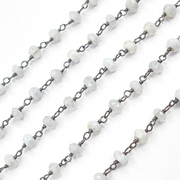 Blue Lace Agate Black Rhodium  Wire Chain