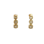 Load image into Gallery viewer, EFF52119. 14k Solid Gold Baguette Diamond Dangle Earrings