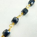 Load image into Gallery viewer, Black Spinel Gold Plated Wire Chain. BSP42
