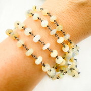 Ethiopian Opal Oxidized Wire Chain.