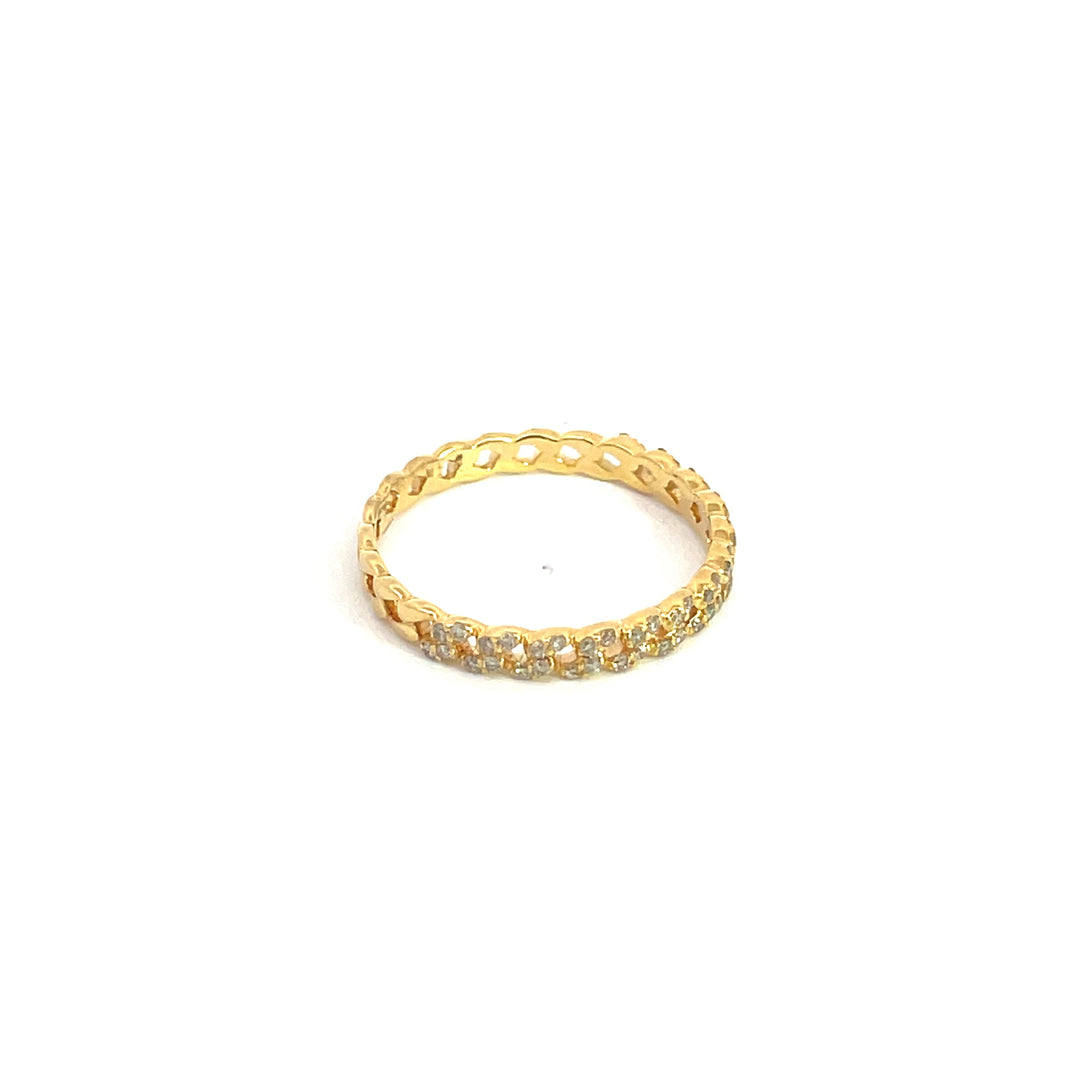 14K Solid Yellow Diamond Gold Ring