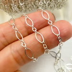 Load image into Gallery viewer, 925 Sterling Silver Flat Oval and Round Link Chain. 738F
