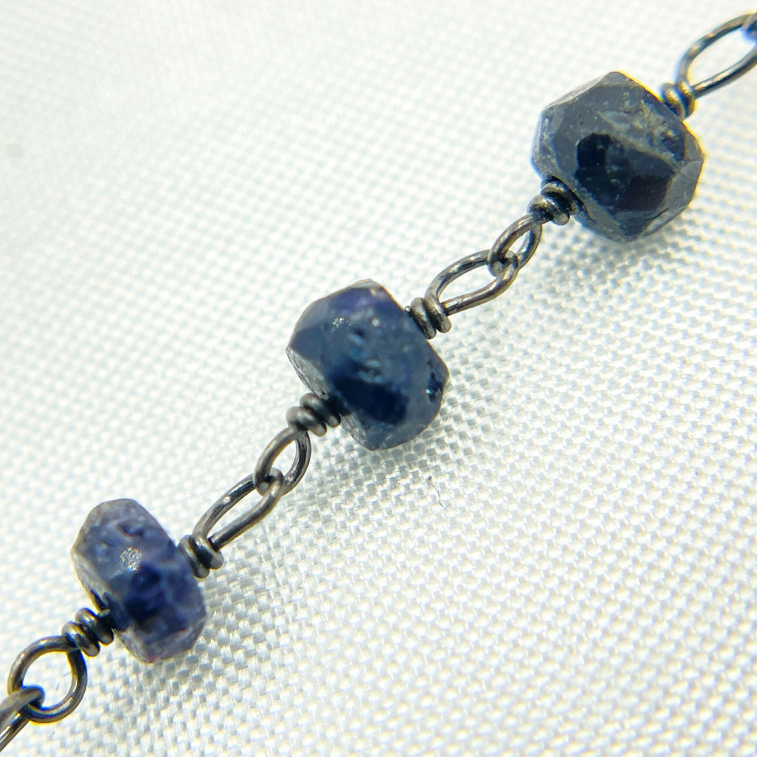 Dyed Sapphire Oxidized Wire Chain. DYS1