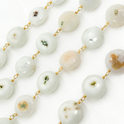 Solar Quartz Coin Shape Gold Plated Wire Chain. 