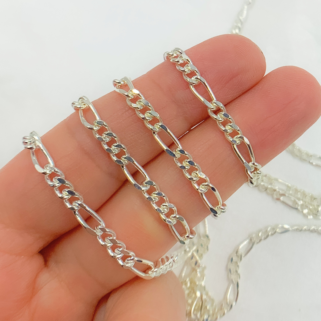 925 Sterling Silver Figaro Chain. 3831CSS