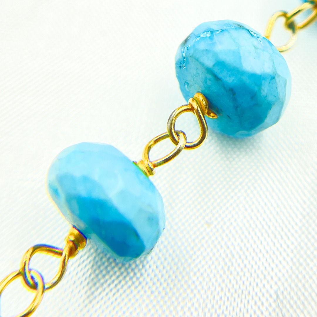 Turquoise Gold Plated Wire Chain. TRQ25