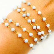 Blue Opal Gold Plated Chain