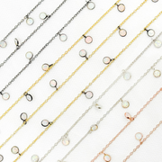 Created White Opal Round Shape Dangle Chain