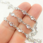 Load image into Gallery viewer, Cubic Zirconia Round Shape Connected Chain. CZ28
