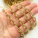 Load image into Gallery viewer, 925 Sterling Silver Gold Plated Round Link Chain. Y63GP
