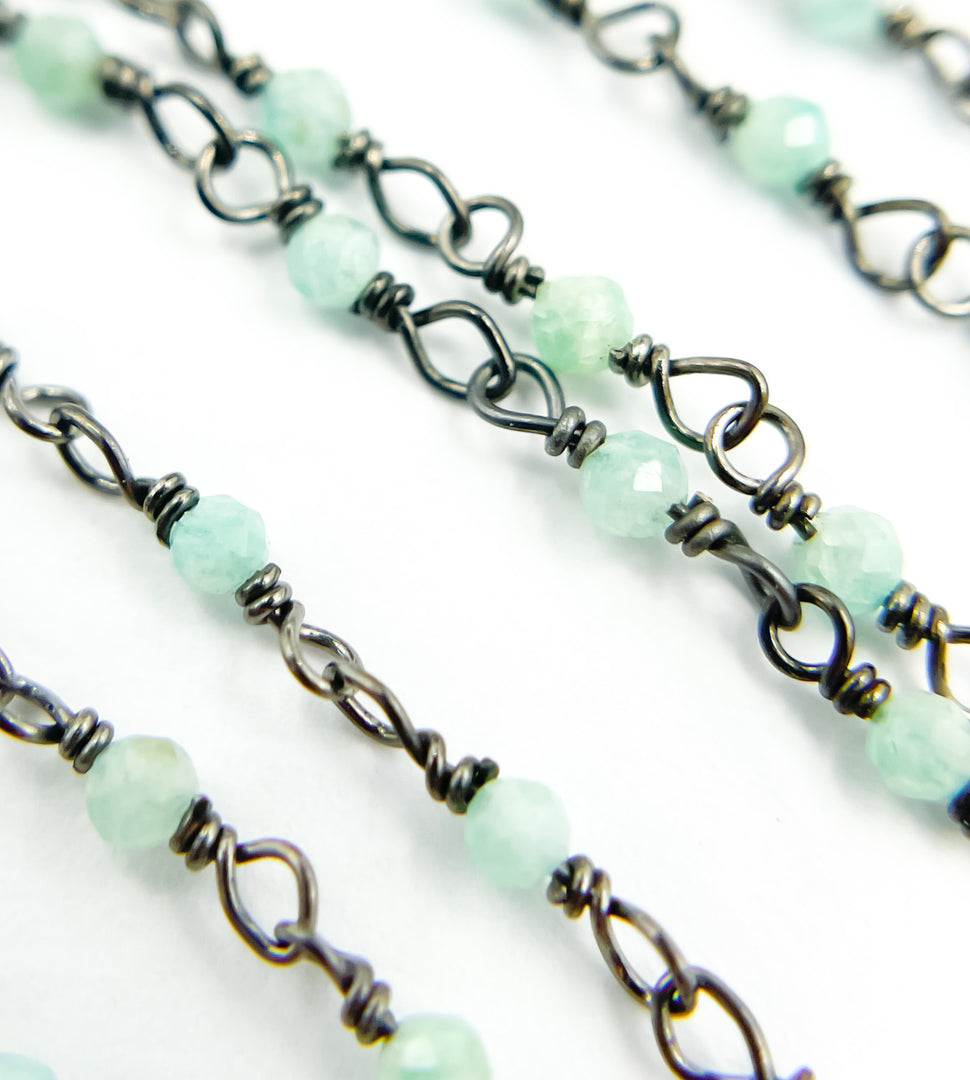 Amazonite Gemstone Round Shape Wire Wrapped. AMZ1