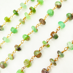 Load image into Gallery viewer, Chrysoprase Gold Plated Wire Chain. CHR4
