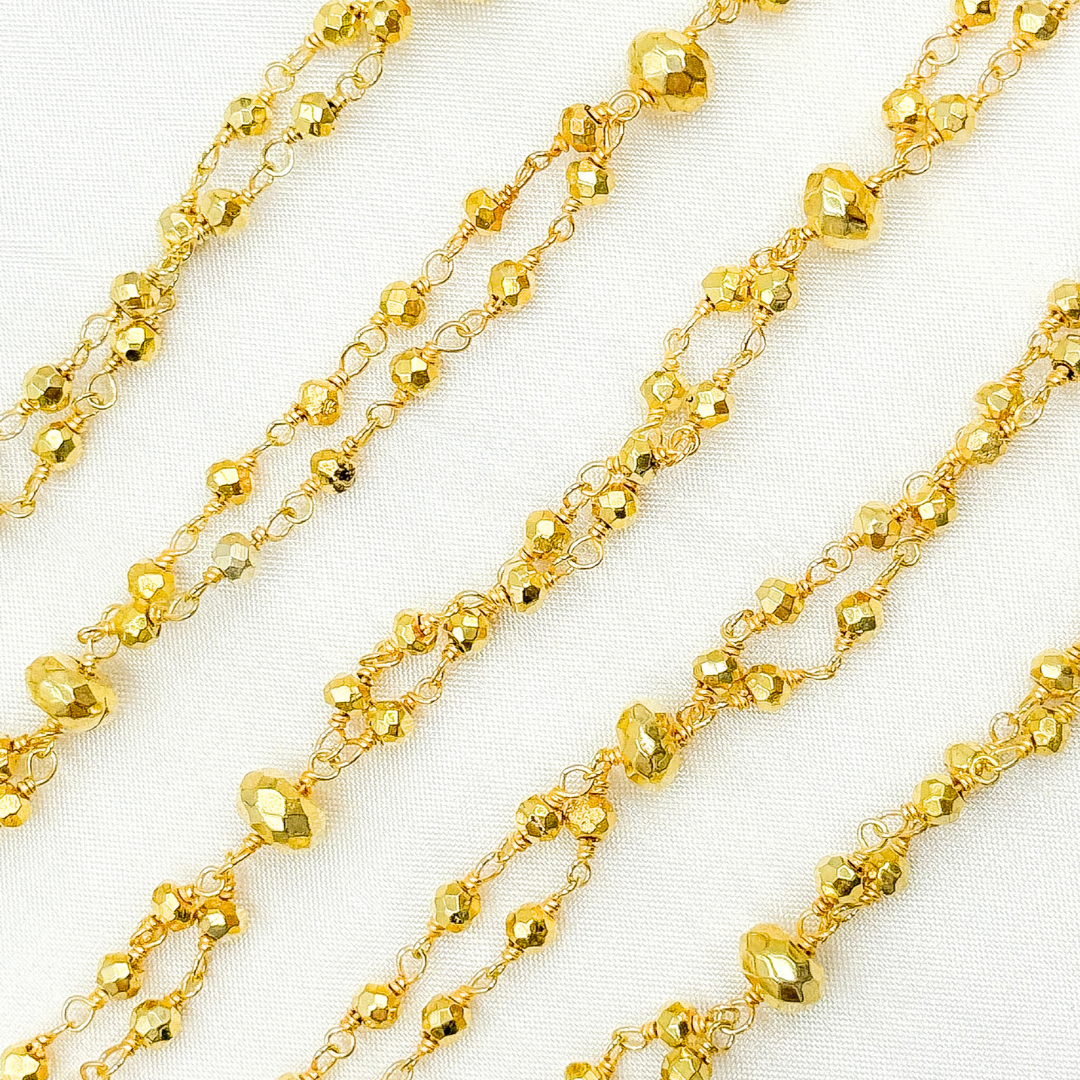 Golden Pyrite Gold Plated Double Wire Chain. PYR17