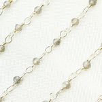 Load image into Gallery viewer, Coated Grey Moonstone 925 Sterling Silver Wire Chain. CMS86
