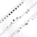 Load image into Gallery viewer, 925 Sterling Silver Dangle Square Chain. V74SS
