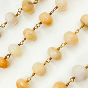 Pink Opal Gold Plated Wire Chain