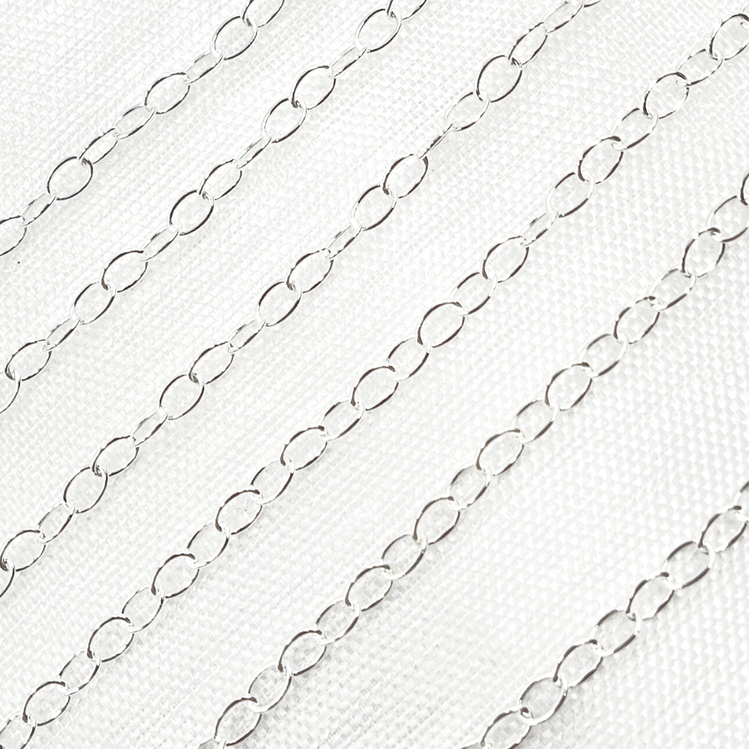 925 Sterling Silver Smooth Oval Link Chain. V190SS