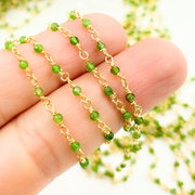 Chrome Diopside Wire Wrap Chain.