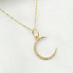 Load image into Gallery viewer, GDP70B. 14K Solid Gold Diamond Moon Charm
