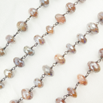 Load image into Gallery viewer, Coated Siloni Taupe Moonstone Oxidized Wire Chain. CMS70
