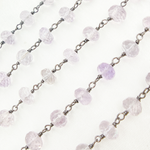 Load image into Gallery viewer, Pink Amethyst Oxidized Wire Chain. AME24
