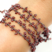 Garnet Cluster Dangle Oxidized Wire Chain.