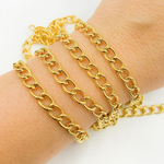 Load image into Gallery viewer, Gold Plated 925 Sterling Silver Textured Cable Chain. V57GP
