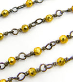 Load image into Gallery viewer, Gold Pyrite Wire Wrap Chain. PYR14
