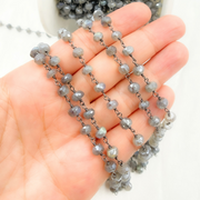 CLB53. Coated Labradorite Oxidized Wire Chain