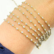 Mother of Pearl Wire Wrap Chain.