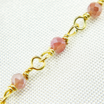 Load image into Gallery viewer, Coated Red Quartz Gold Plated Wire Chain. CQU32
