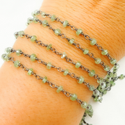 Green Kyanite Oxidized Wire Chain.