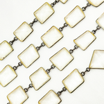 Load image into Gallery viewer, Crystal Rectangular Shape Bezel Oxidized Wire Chain. CR32
