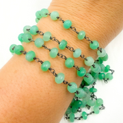 Chysoprase Oxidized Wire Chain.