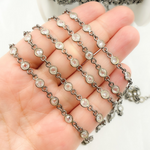 Load image into Gallery viewer, Cubic Zirconia Round Shape Connected Chain. CZ28
