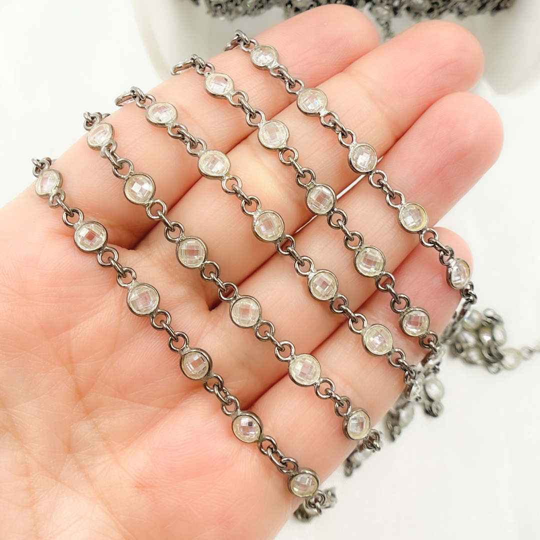 Cubic Zirconia Round Shape Connected Chain. CZ28