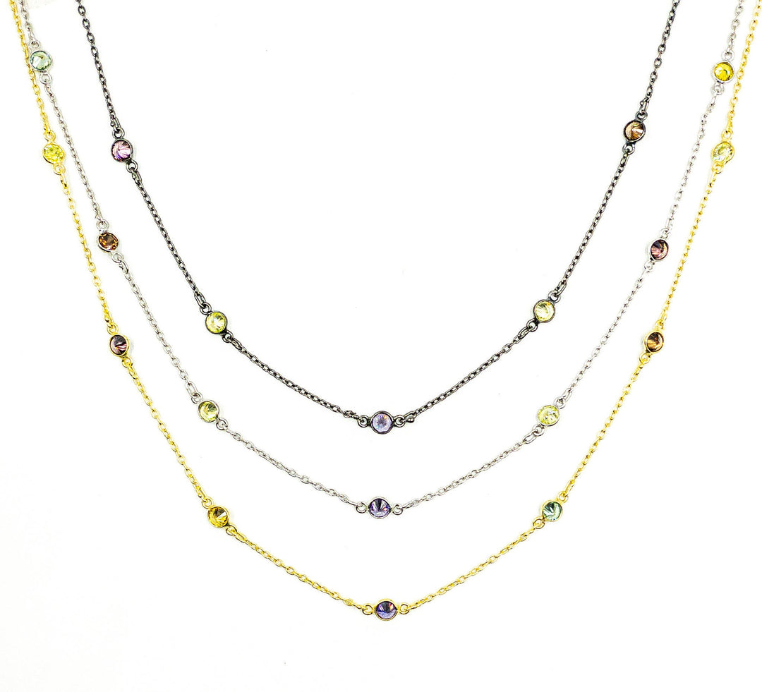 Cubic Zirconia Round Shape Connected Chain. CZ47