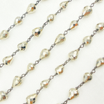 Load image into Gallery viewer, Steel Pyrite Tear Drop Shape Oxidized Wire Chain. PYR37
