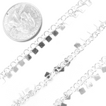 Load image into Gallery viewer, 925 Sterling Silver Dangle Square Chain. V74SS
