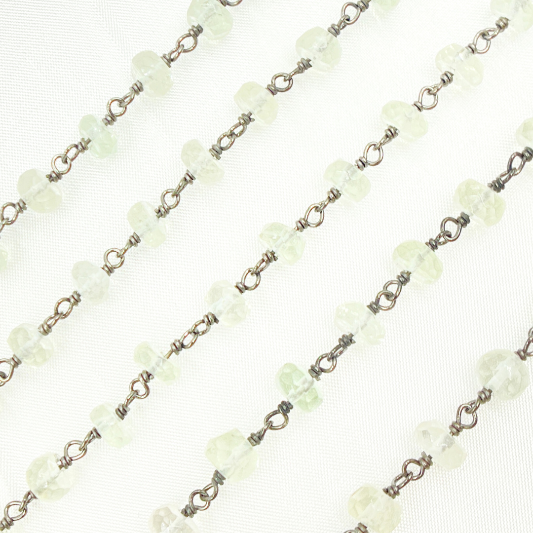 Green Amethyst Oxidized Wire Chain. AME20