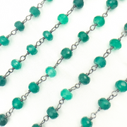 Green Onyx Oxidized Wire Chain.