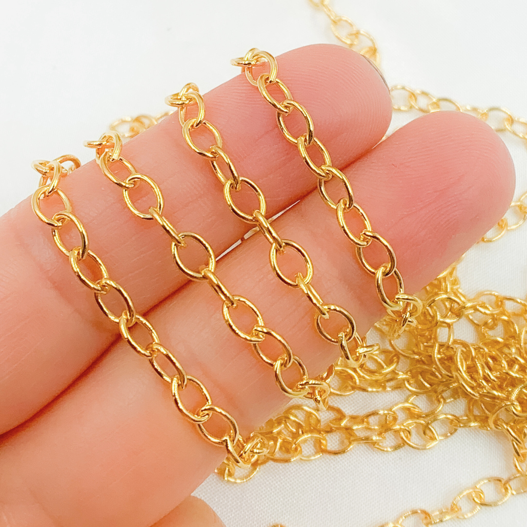 14k Gold Filled Smooth Oval Link Chain. 2907GF
