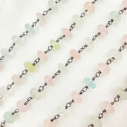Morganite & Aquamarine Oxidized Wire Chain.