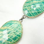 Load image into Gallery viewer, Amazonite Oval Shape Oxidized Wire Chain. AMZ4
