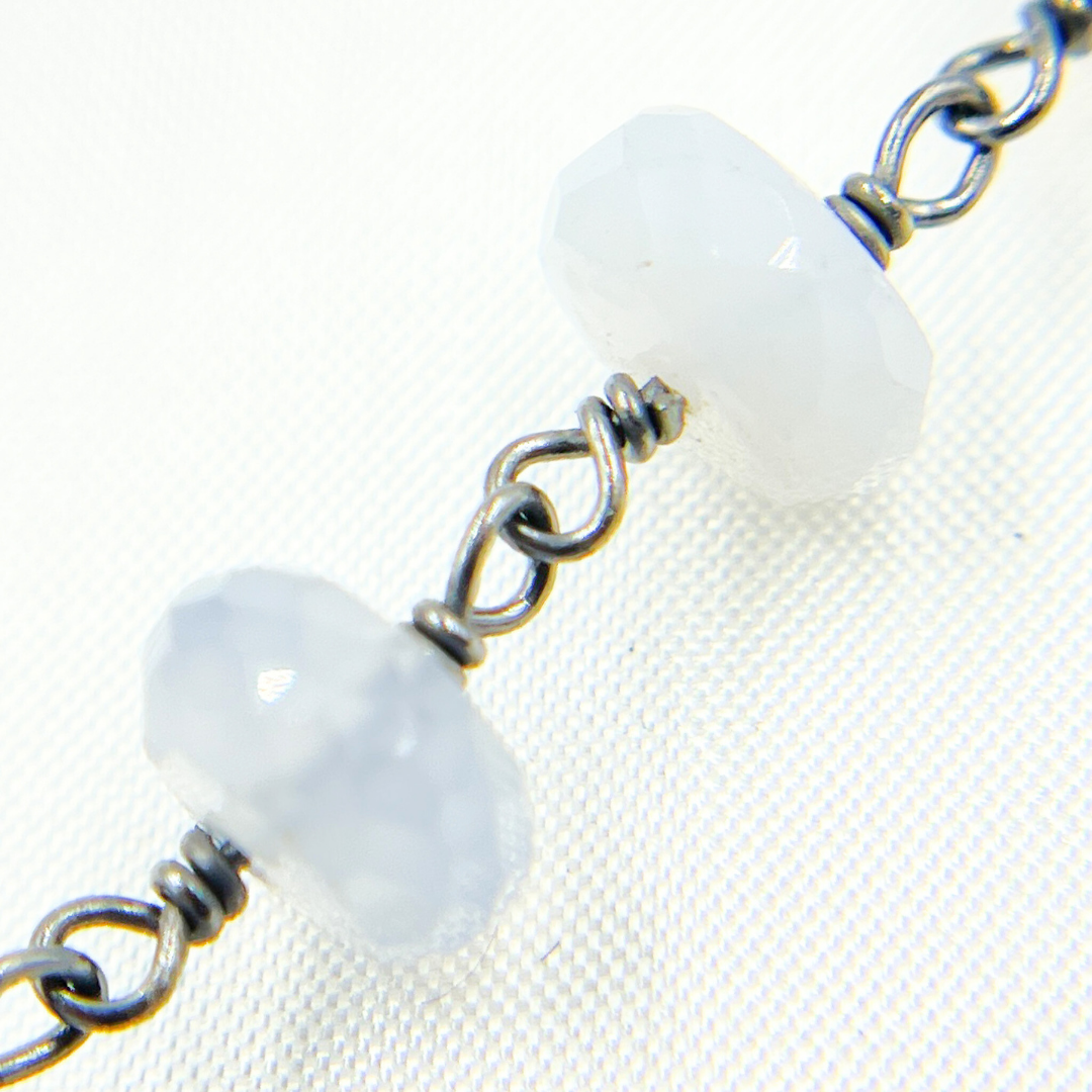Natural Chalcedony Oxidized Wire Chain. PCL16