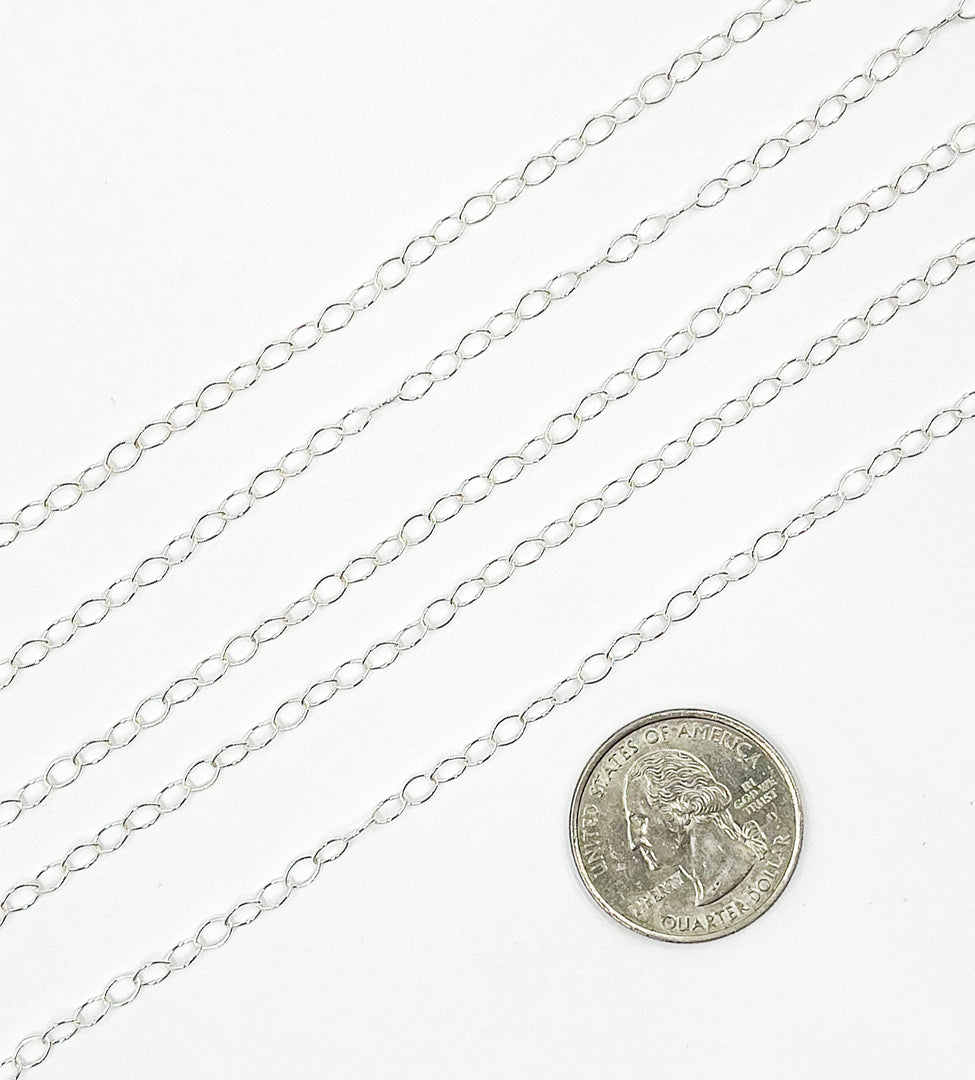 925 Sterling Silver Cable Oval Link Chain. 1091SS