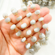 Blue Lace Agate Gold Plated Chain