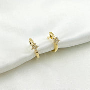 HP402530. 14k Solid Gold Diamond Star Stud Earrings