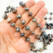 Coated Cats Eye Oxidized Wire Chain.